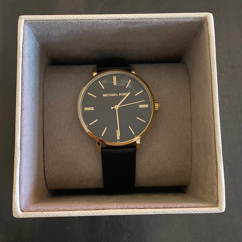 Michael Kors Black and Gold Wristwatch
